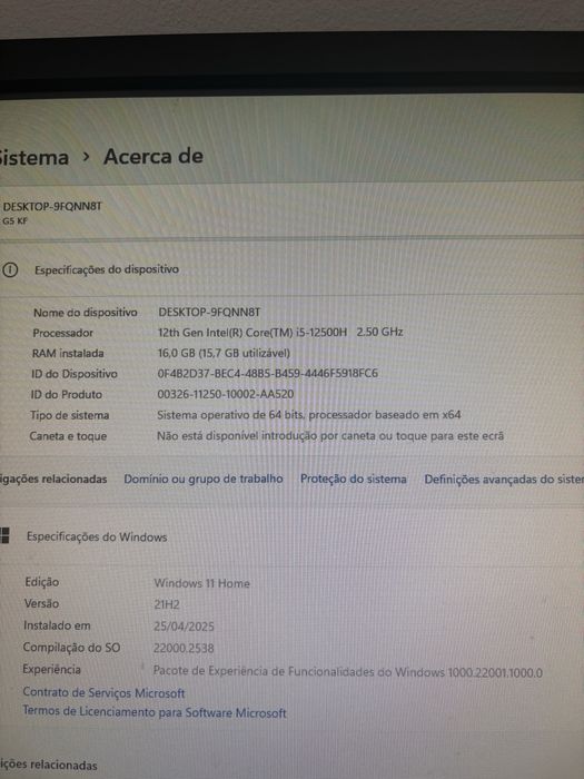 PC Portatil Gygabite - rtx 4060 - 16gb ram - i5 12500