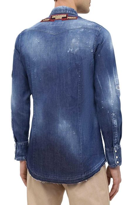 DSQUARED2 efektowna męska koszula effect denim shirt -50%