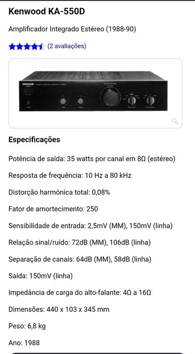 Amplificador Kenwood KA-550d