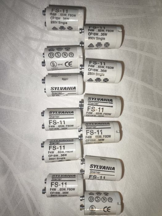 12 Arrancadores de lâmpada fluorescente Sylvania FS-11.