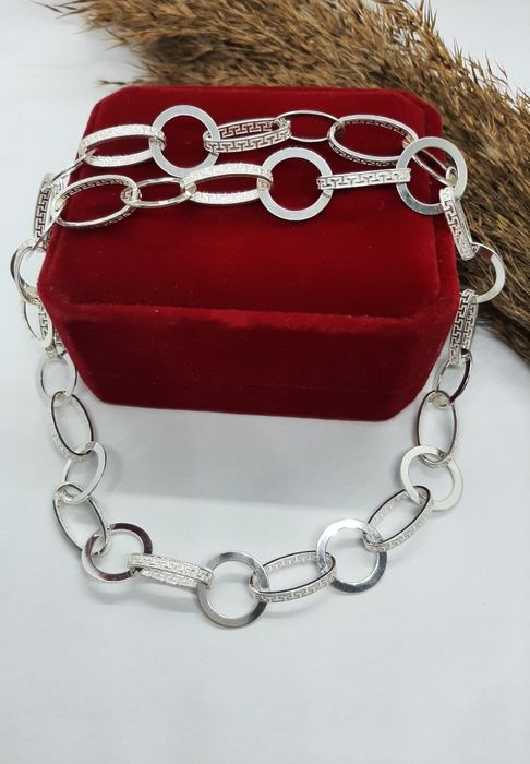 Elegancki, nowoczesny łańcuszek z srebra, srebro 925