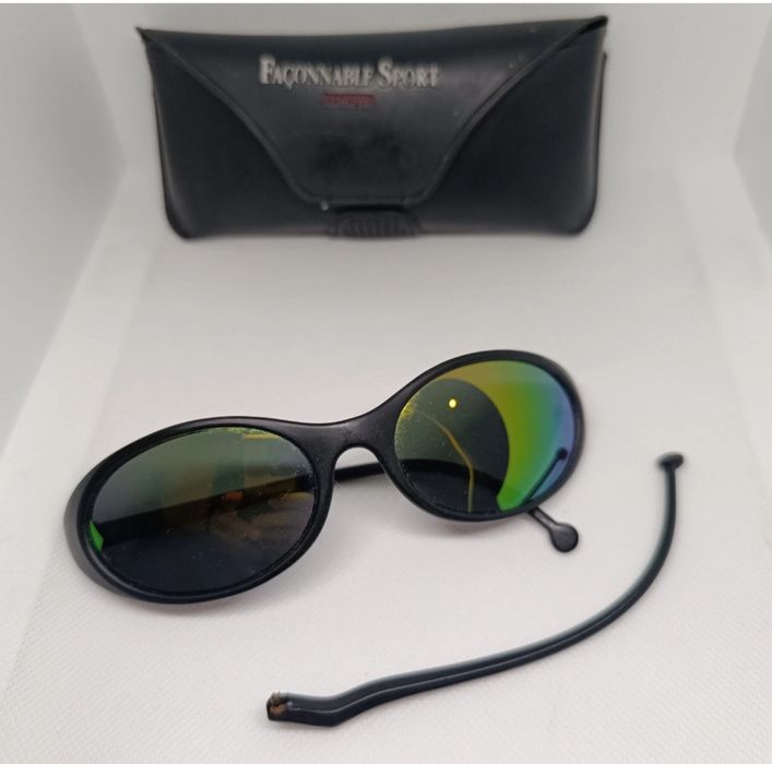 Óculos de Sol Pretos FAÇONNABLE Sport com Estojo. LER Descrição!