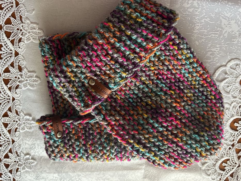 Czapka komin rekodzielo Handmade