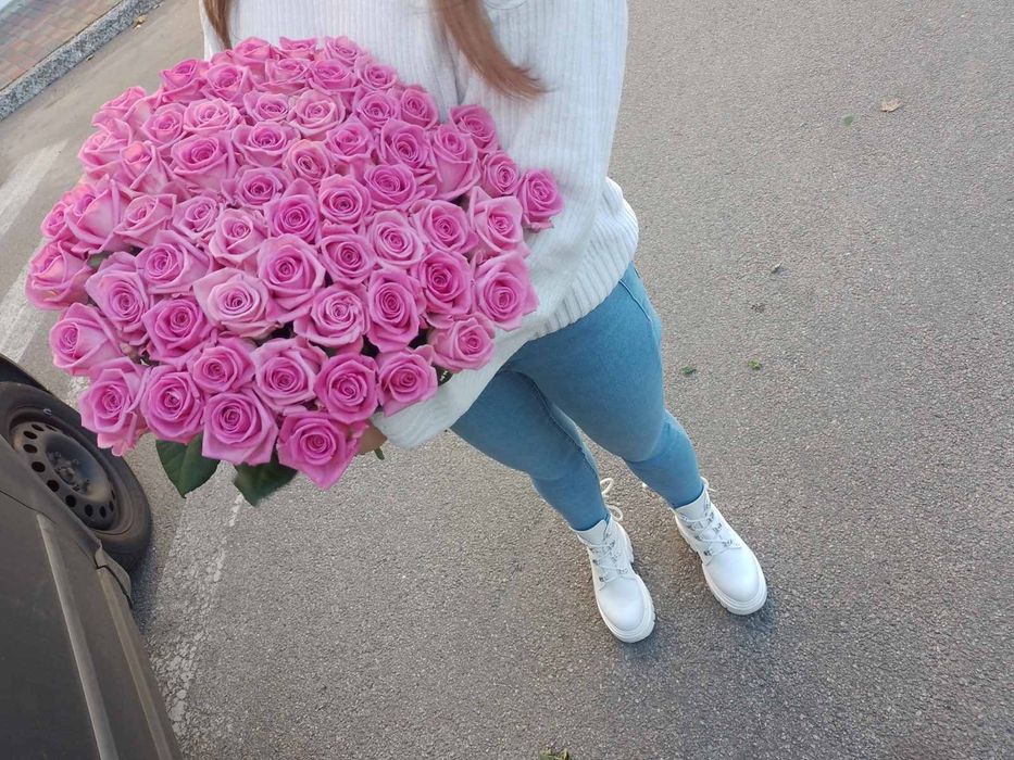 Букет 101 троянди одразу з теплиці • Доставка квітів • Квіти •