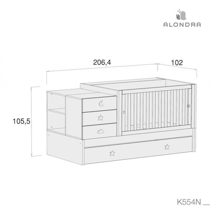 Cama convertível ALONDRA