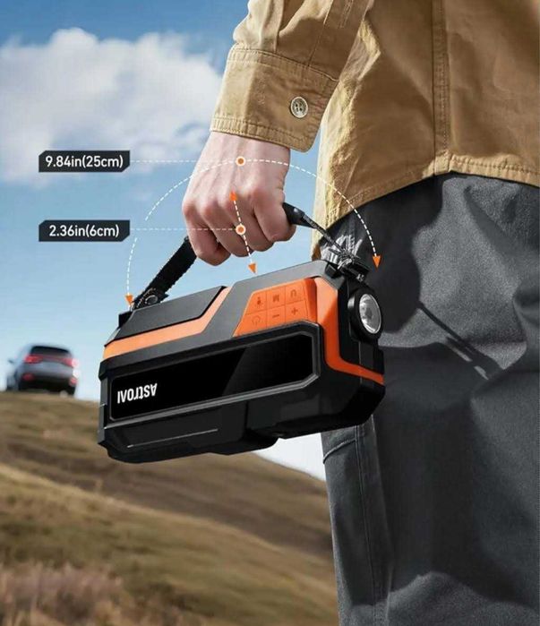 POWERBANK BOOSTER jump starter ze sprężarką powietrza latarka 6000A