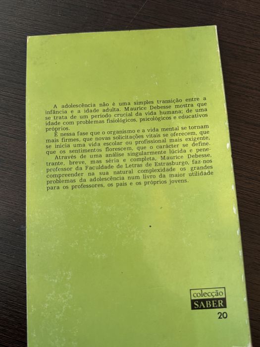 Livro A Adolescência de Maurice Debesse