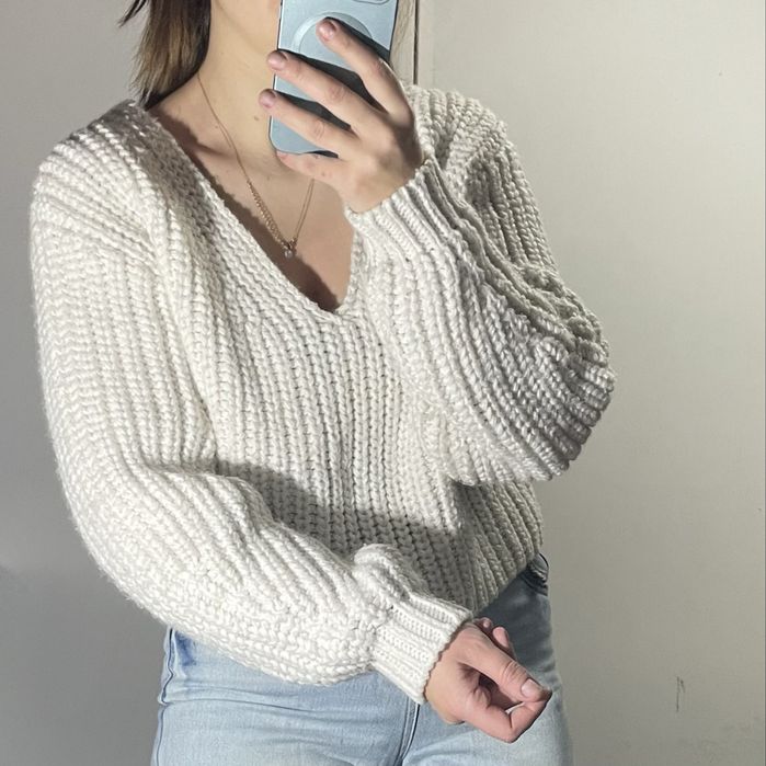 Светрик кофта лонгслів укорочений, тепленький розмір с-м