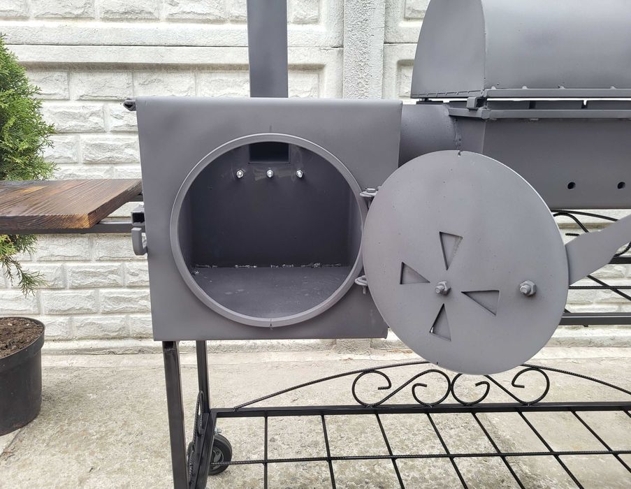 УСИЛЕННЫЙ! -17%! 3/5 мм! Мангал коптильня с печью под казан