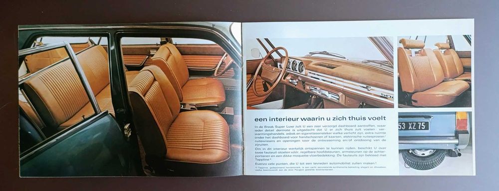 Folheto brochura publicidade memorabília 1973 Peugeot 504