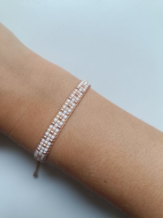 Bransoletka wykonana na krośnie Boho
