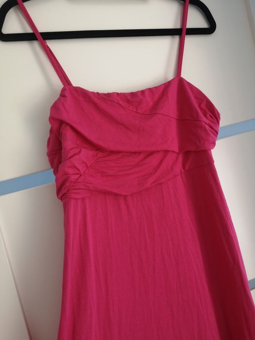 Sukienka wiskozowa asymetryczna różowa