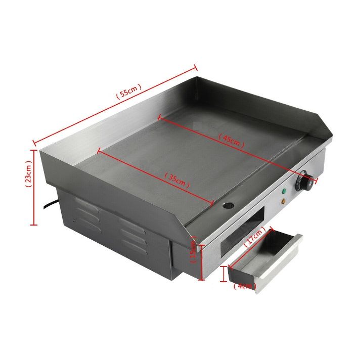 Chapa de Grelhar Lisa 220V placa grelhar