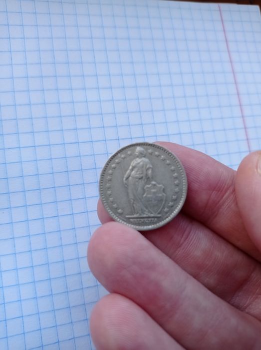 Монета 1 Fr. Швейцарии, перевёртыш