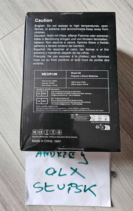 Nowy NEXPOW Q2 3000A Jump Starter ppowerbank