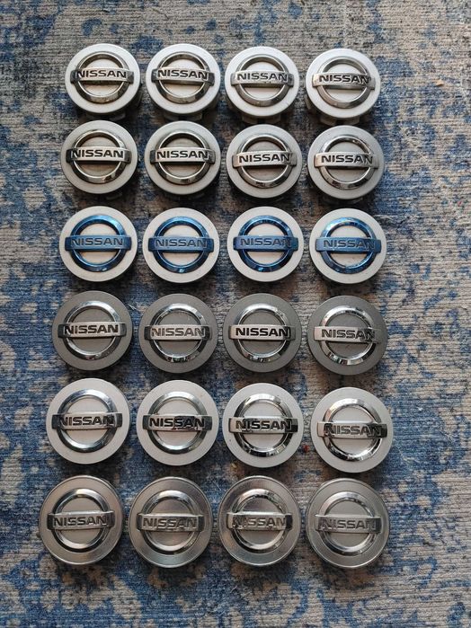 Dekielki alufelgi Nissan 54mm x 50mm oryginał srebrne chrom komplet