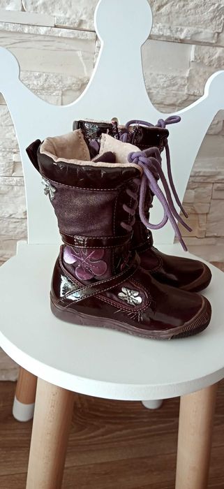 Botki długie dla dziewczynki fioletowe nieocieplane r. 24