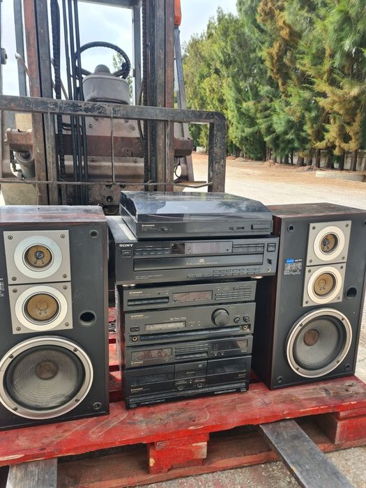 Aparelhagem Pioneer, amplificador z-83, colunas cs-77, leitor de CD