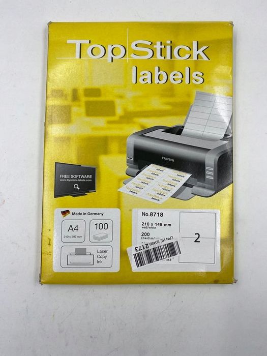 topstick samoprzylepne etykiety wielofunkcyjne 2 etykiety na arkusz a4