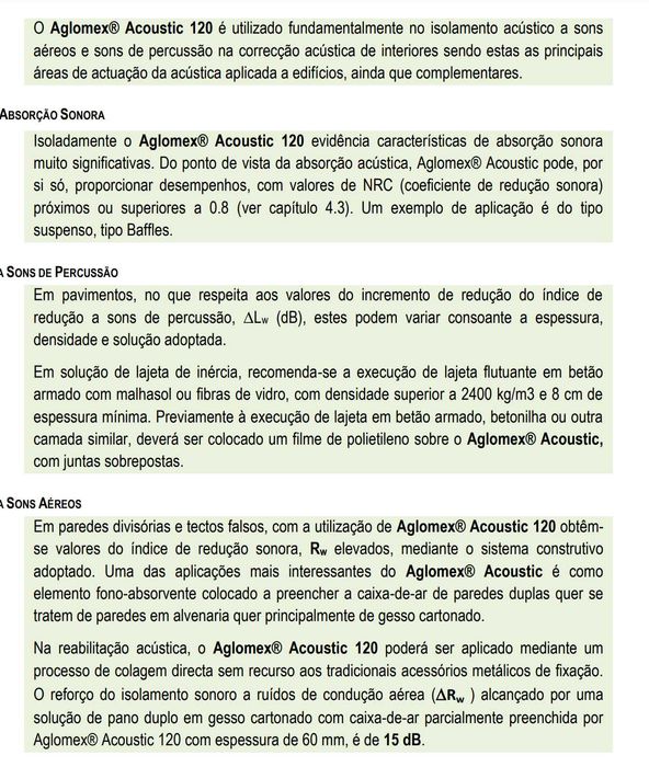 Isolamento acústico de alta densidade Aglomex® Acoustic 120