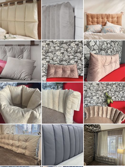 Подушка захист на спинку ліжка подголовник для кровати изголовье борт