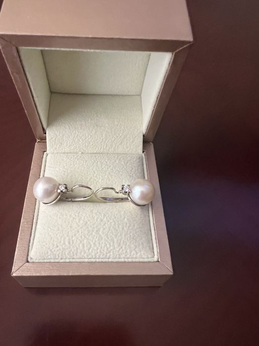 Серьги с бриллиантами и жемчугом