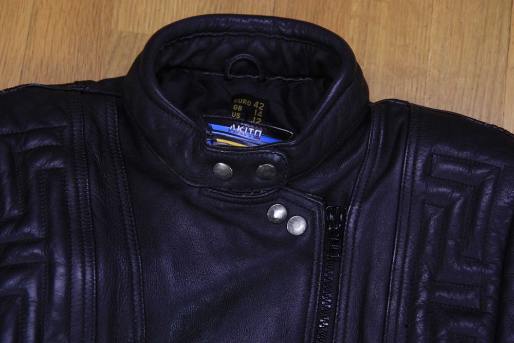 Akito кожаная мотокуртка косуха бомбер классика кевлар качество