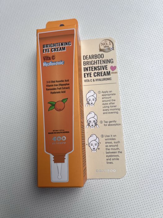 Koreański krem pod oczy rozświetlający Dearboo Brightening Vita C Hyaluronic Intensive Eye Cream krem pod oczy 30 ml azjatycka pielęgnacja
