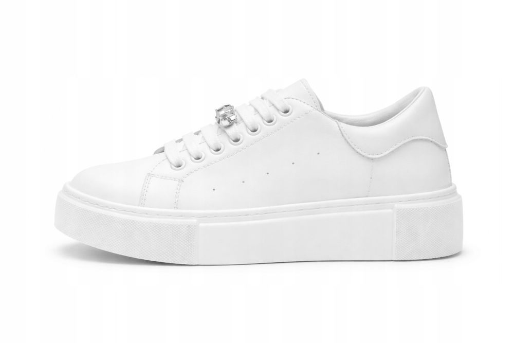 Sneakersy Buty Sportowe na Grubej podeszwie Purlina Skórzane 39