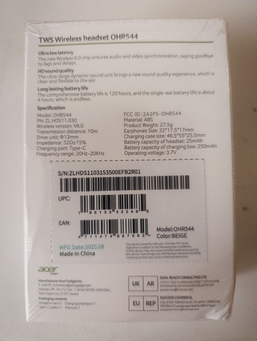 Auriculares ACER airphone