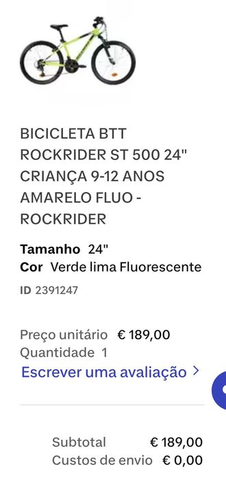 Bicicleta com pouco uso.