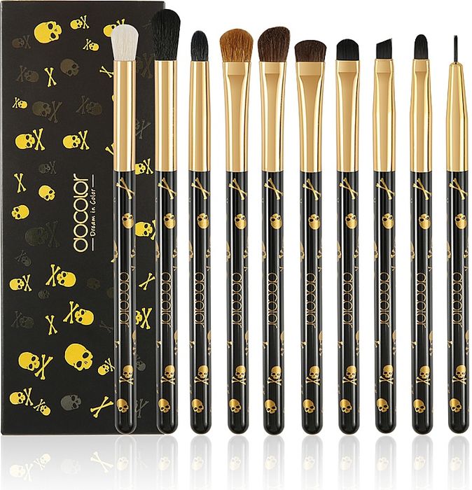 Docolor Eye Makeup Brush Set. Набір пензлів для тіней "Goth", 10 шт.