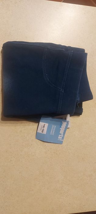 Leginsy jeansowe rozciągające z metką