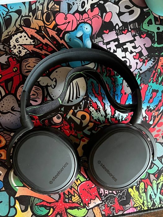 Геймерські бездротові навушники SteelSeries Arctis 9X Wireless / Bluetooth 4.1 / Активне шумозаглушення / ANC / До 20 годин роботи / Чорні