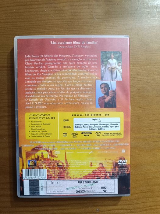 DVD do filme "Ana e o Rei" (portes grátis)