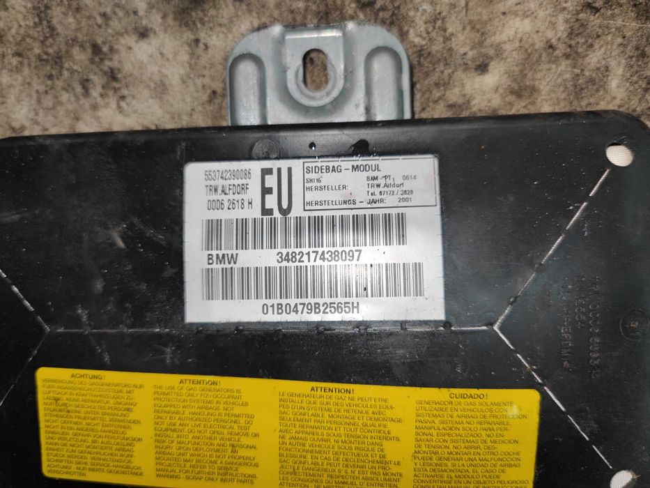 BMW E46 Poduszka Powietrzna Airbag Drzwi Prawy Przód Prawe Przednie