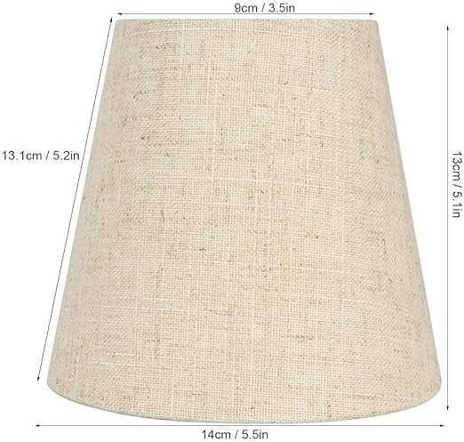 2 sztuki Klosz lniany do lampy 14x13 cm na klips E14 beżowy
