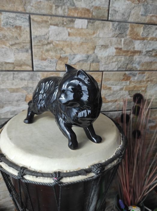 Porcelana Coopercraft duzy kot czarny