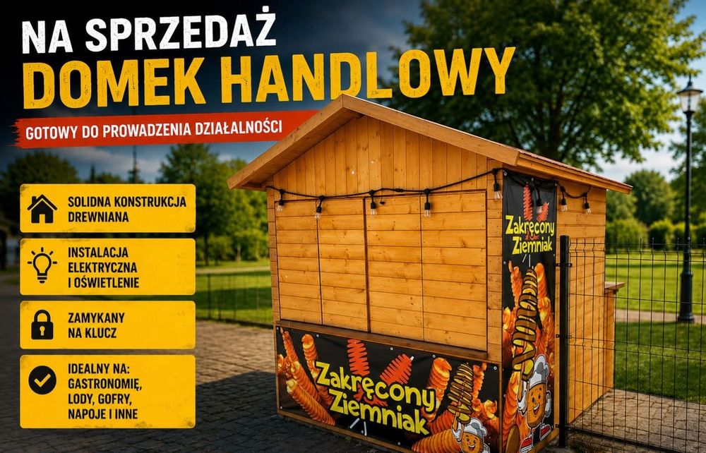 Zakrecona frytka ziemniak Domek budka kontener