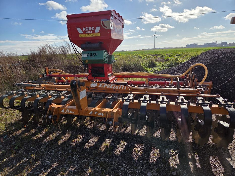 Talerzówka X-press 4m i siewnik do poplonu Agro Masz