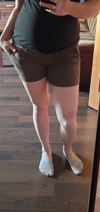 Krótkie spodenki ciążowe ciemnozielone