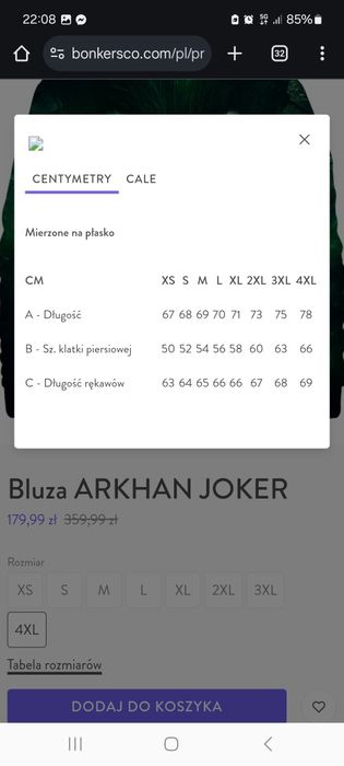 Używana bluza męska ARKHAN JOKER, rozm. 4XL