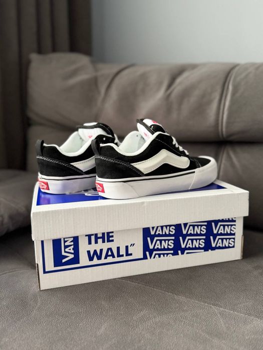 Найкраща Якість! Кросівки Vans Knu Skool Black White Чорно-білі Ванс Кну