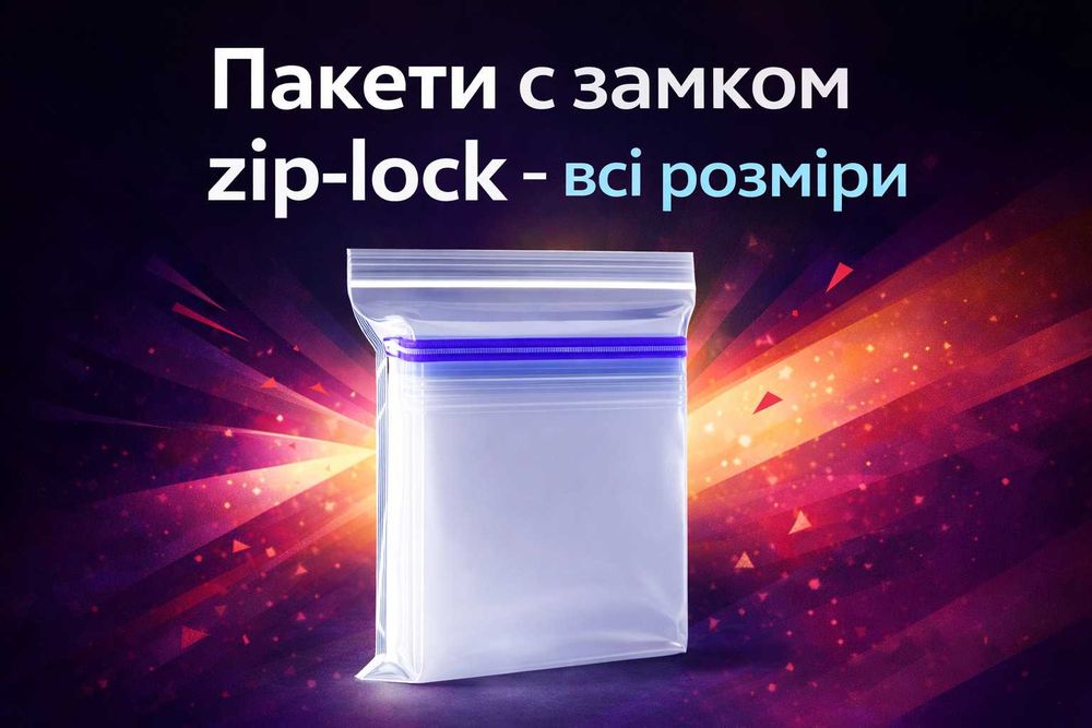 Пакети із застібкою, замком Zip-Lock зіп-лок для пакування зип замок