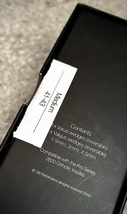 устілки G8 Performance 2620 Pro Series + Heel Wedges (клини для пʼят)