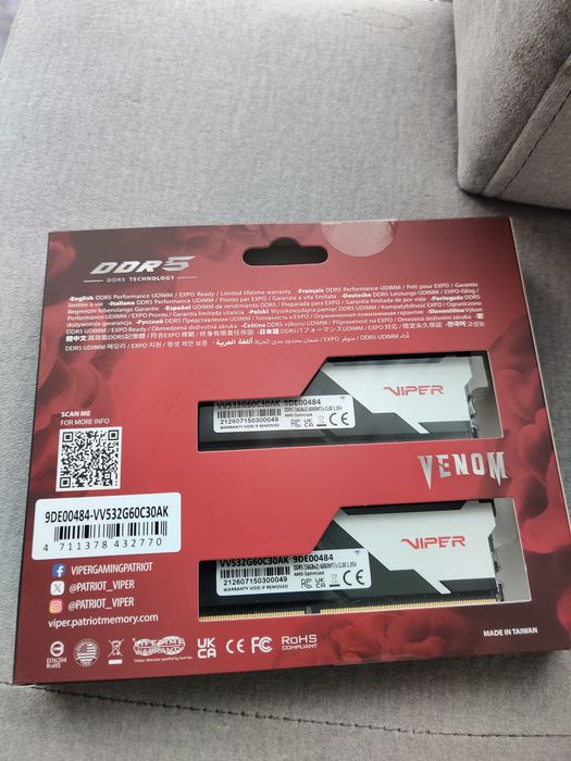 Ram ddr5 Patriot Viper Venom 32GB (2x16GB) 6000 CL30