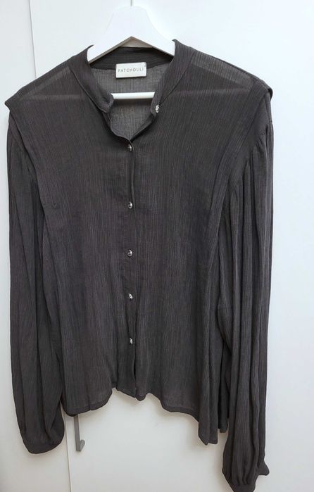 Patchouli koszula Gigi navy S/M grafitowa szara krepowana wiskoza boho