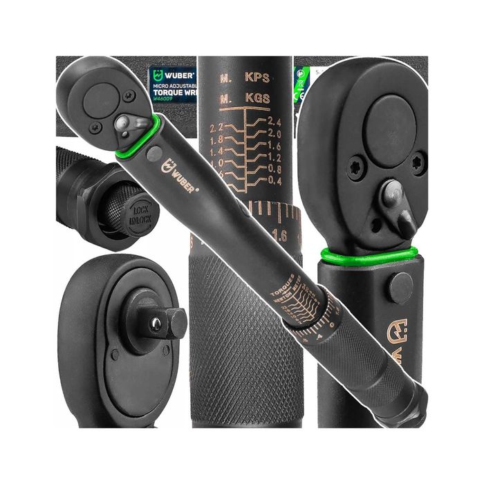Klucz Dynamometryczny 1/4" 2–24Nm Z Blokadą Certyfikat Kalibracji Cr-V