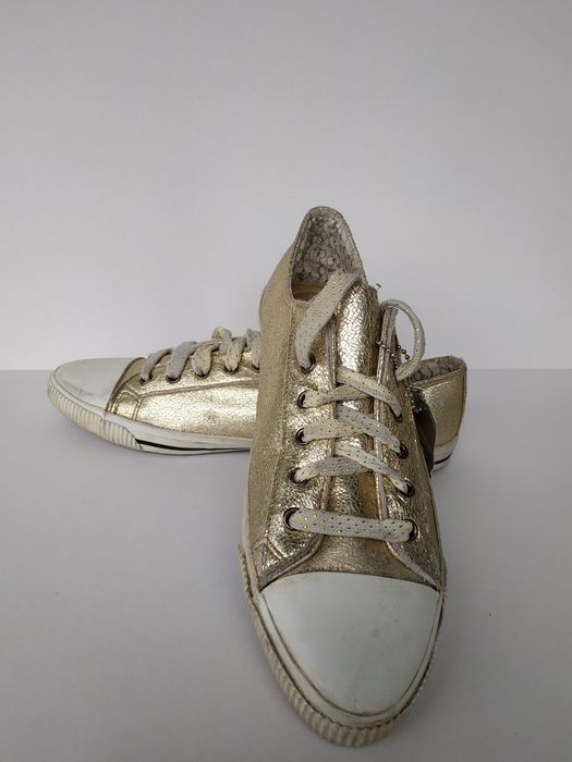 Кеды кроссовки золотые Bianco