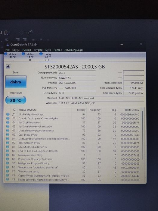 Dysk 2tb 3.5 sprawny #t10